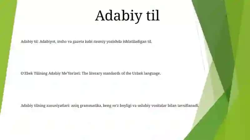 OʻZbek Tilining Adabiy Me'Yorlari 2