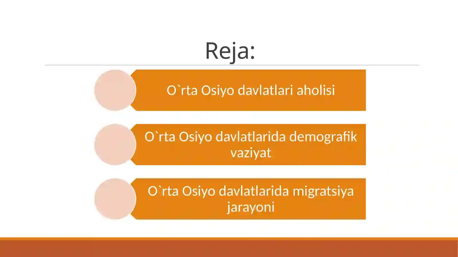 O`rta Osiyo davlatlari aholisi va demografik vaziyati 2