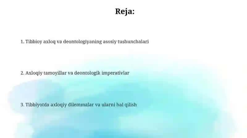 Tibbiy etika va deontologiya asoslari 2