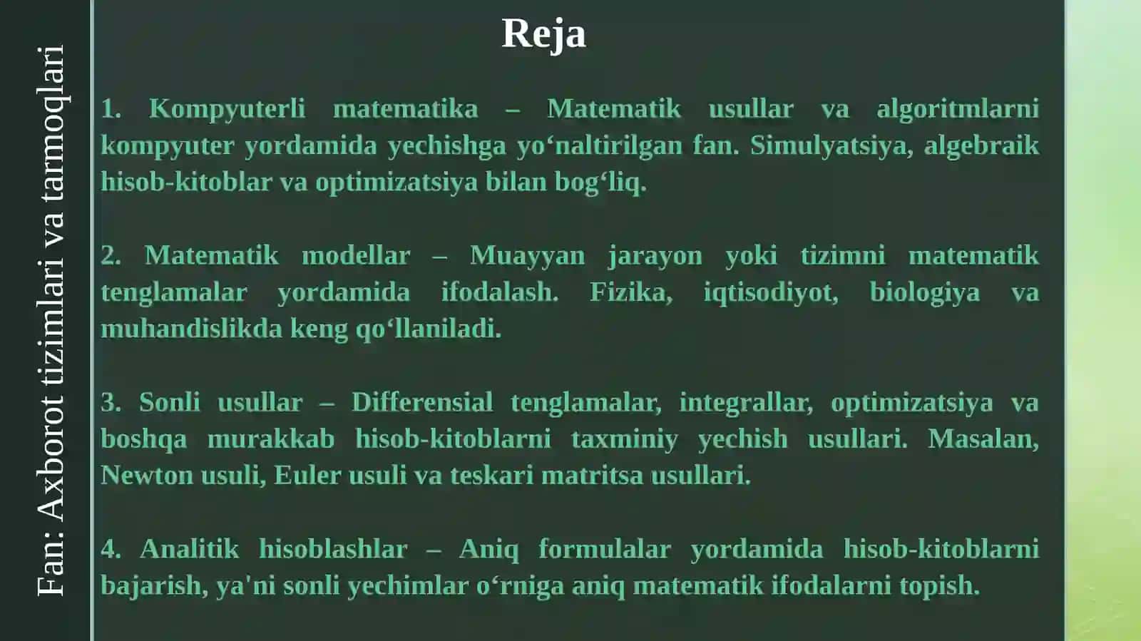 Kompyuterli matematika 2