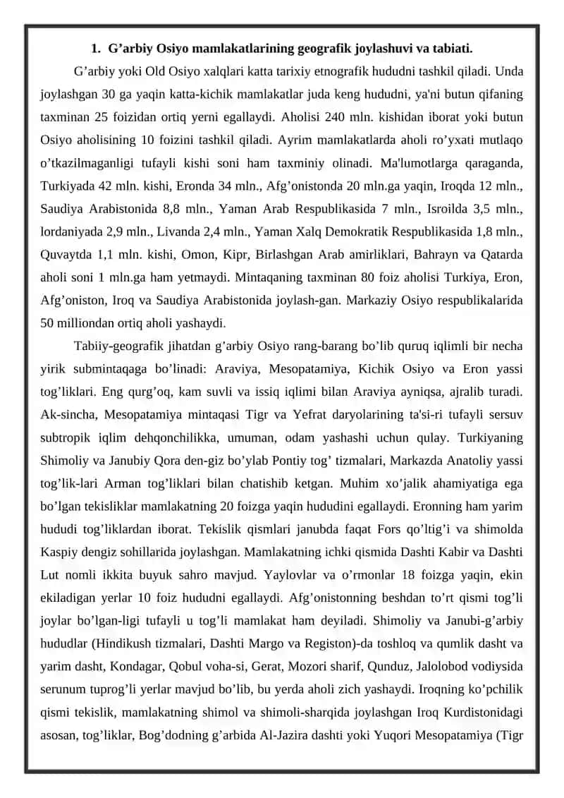 G‘arbiy Osiyo xalqlarining moddiy va ma‘naviy madaniyati 2