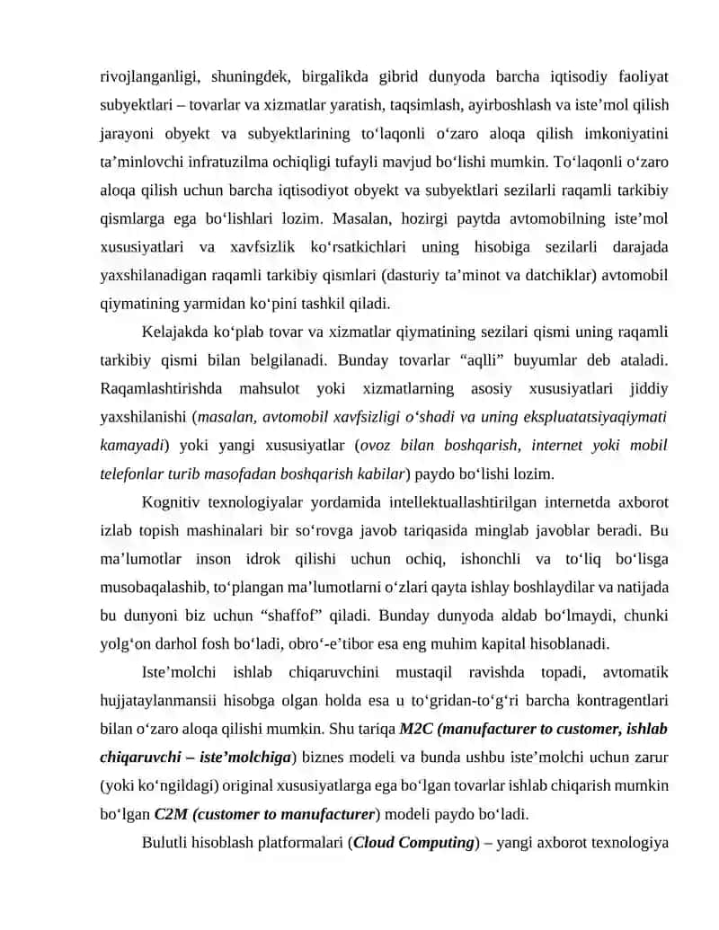 RAQAMLI IQTISODIYOTNING ASOSIY TARKIBIY ELEMENTLARI TAVSIFI 2