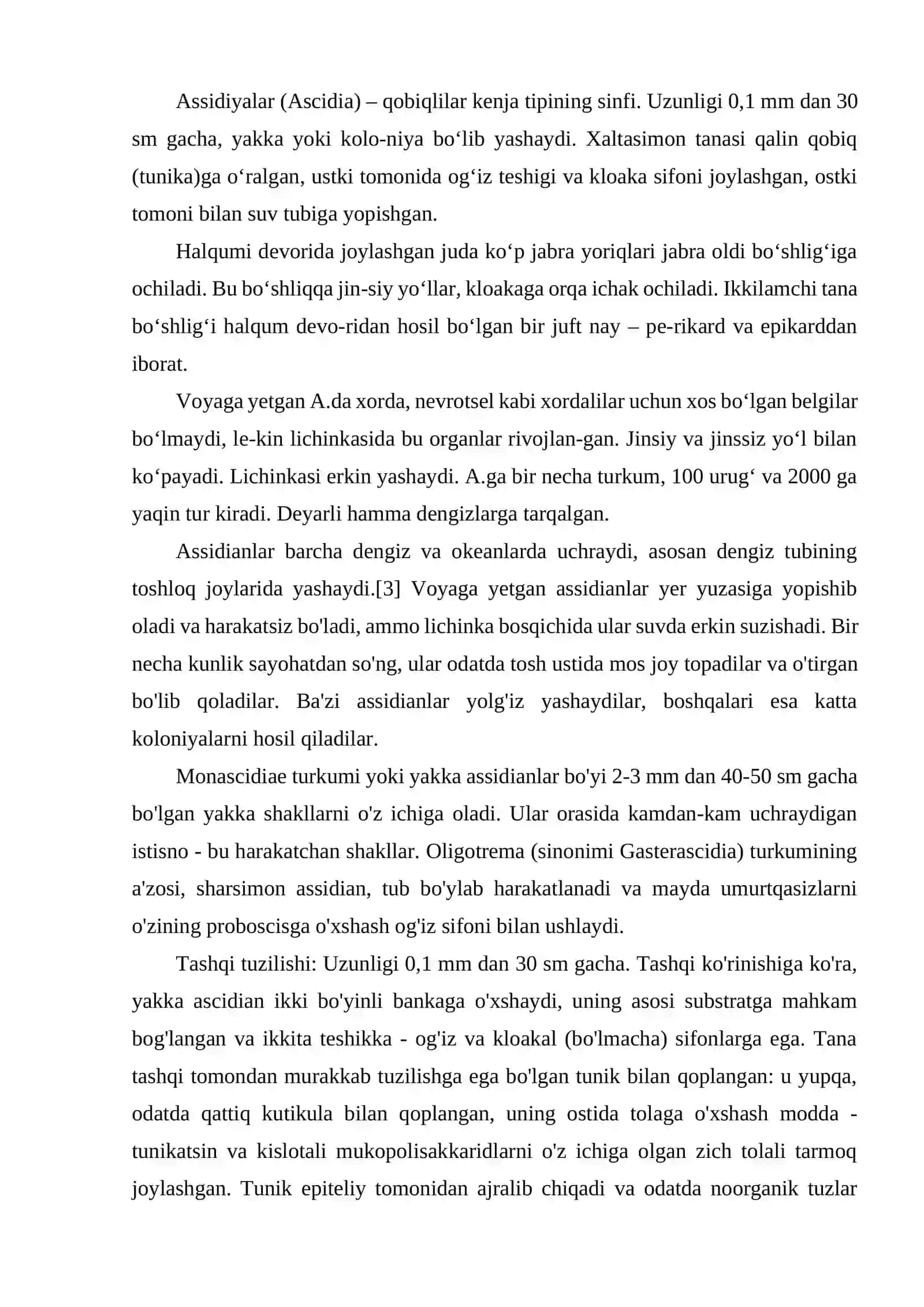 ASSIDIYALAR SINFI ASCIDIA 2