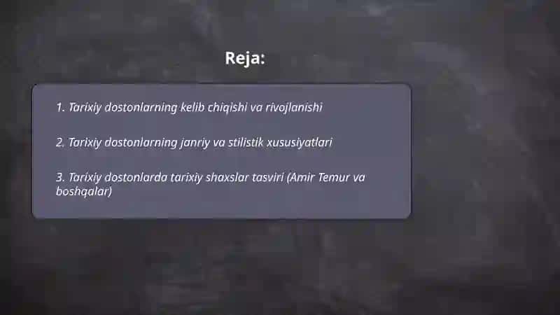 Tarixiy dostonlar 2