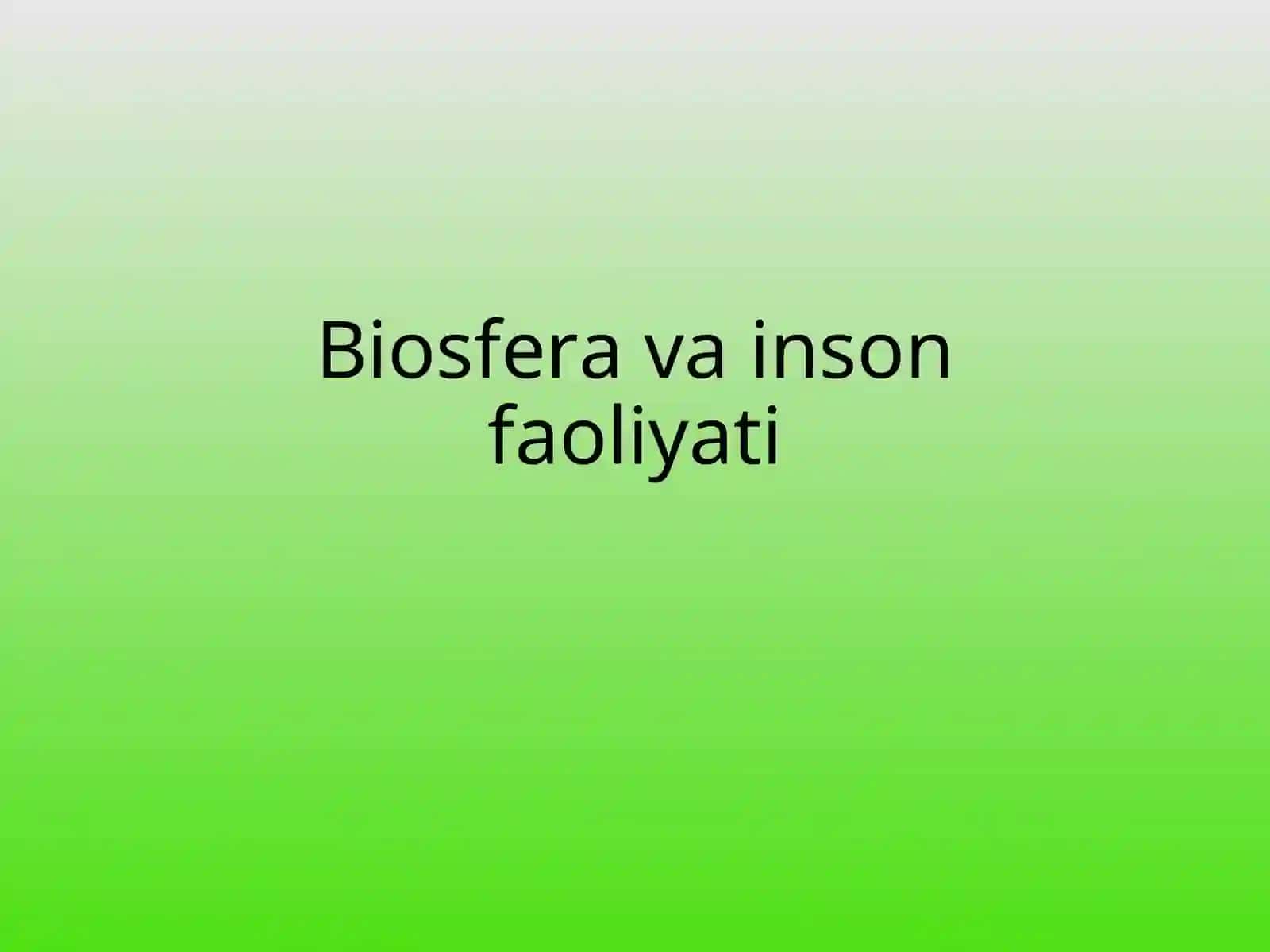 Biogeografiya fanidan ta'lim 2
