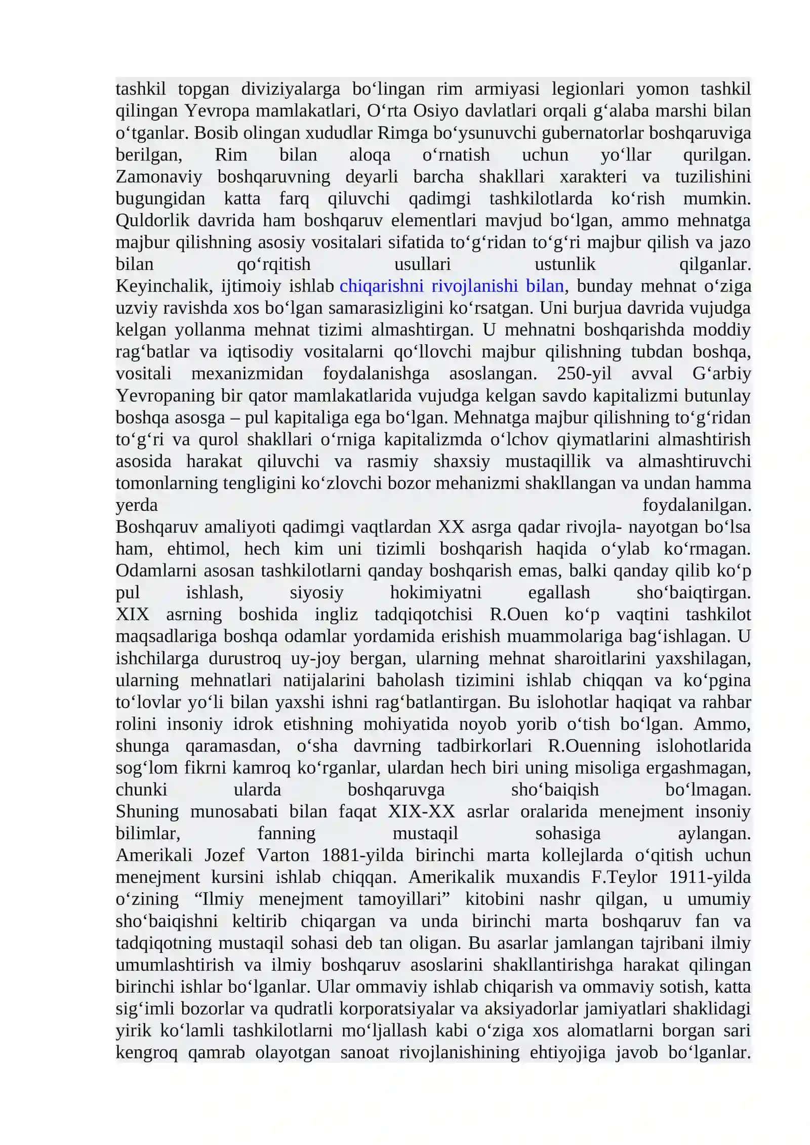 I-Mavzu.Menejmentning rivojlanish tarixi va hozirgi holati 2