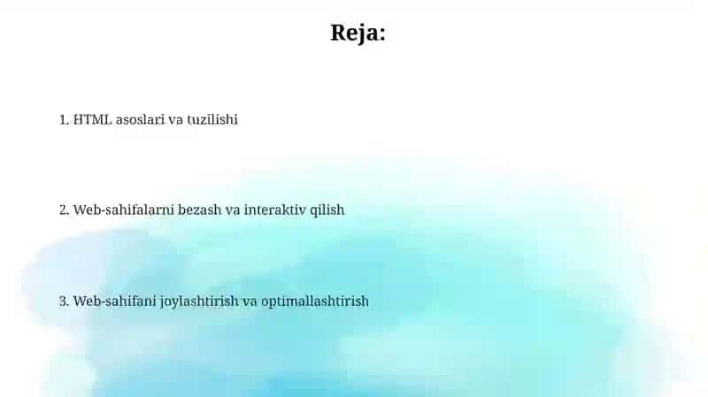 HTML fayllari yaratish 2