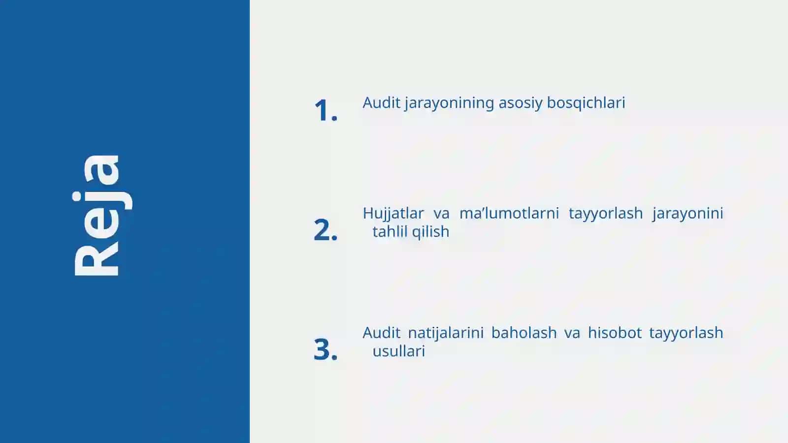 Moliyaviy hisobot auditini tashkil etish bosqichlari 2