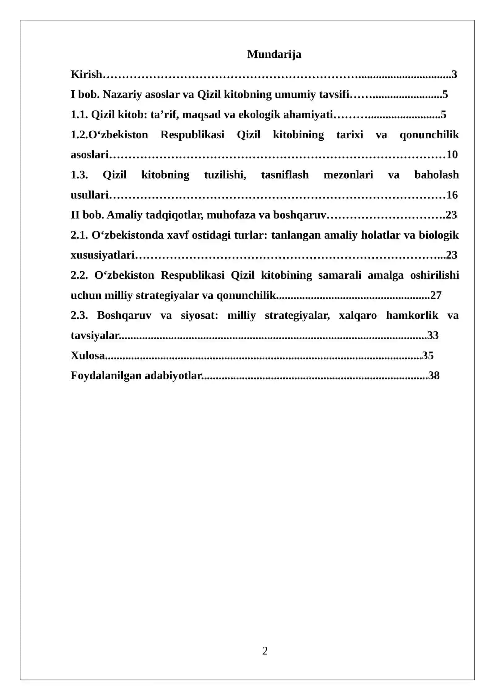 O’zbekiston Respublikasi qizil kitobi 2