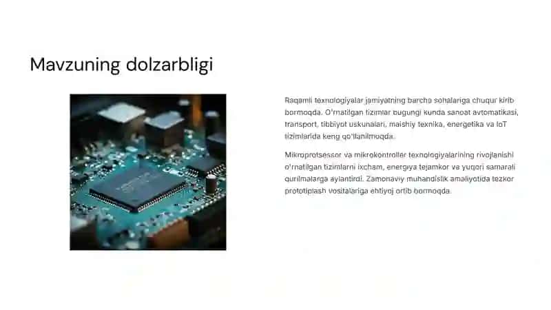 ARDUINO PLATFORMASI VA O’RNATILGAN TIZIMLARNI PROTOTIPLASH 2