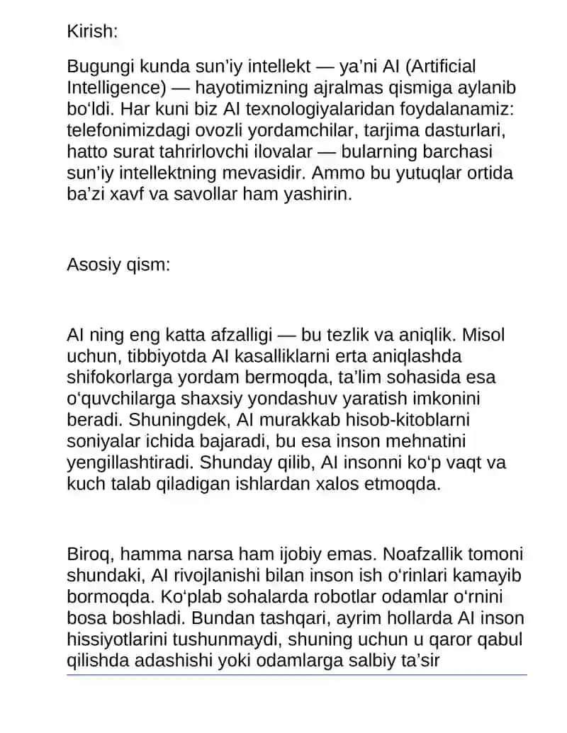Sun’iy intellekt: insoniyatga yengillikmi yoki xavfmi? 2