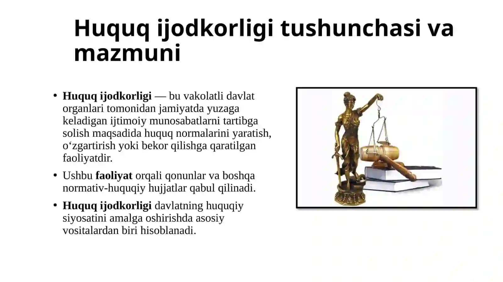 Huquq ijodkorligi tushunchasi 2