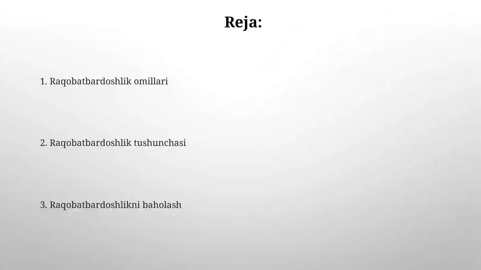 Firmaning raqobat bardoshligi tushunchasi 2