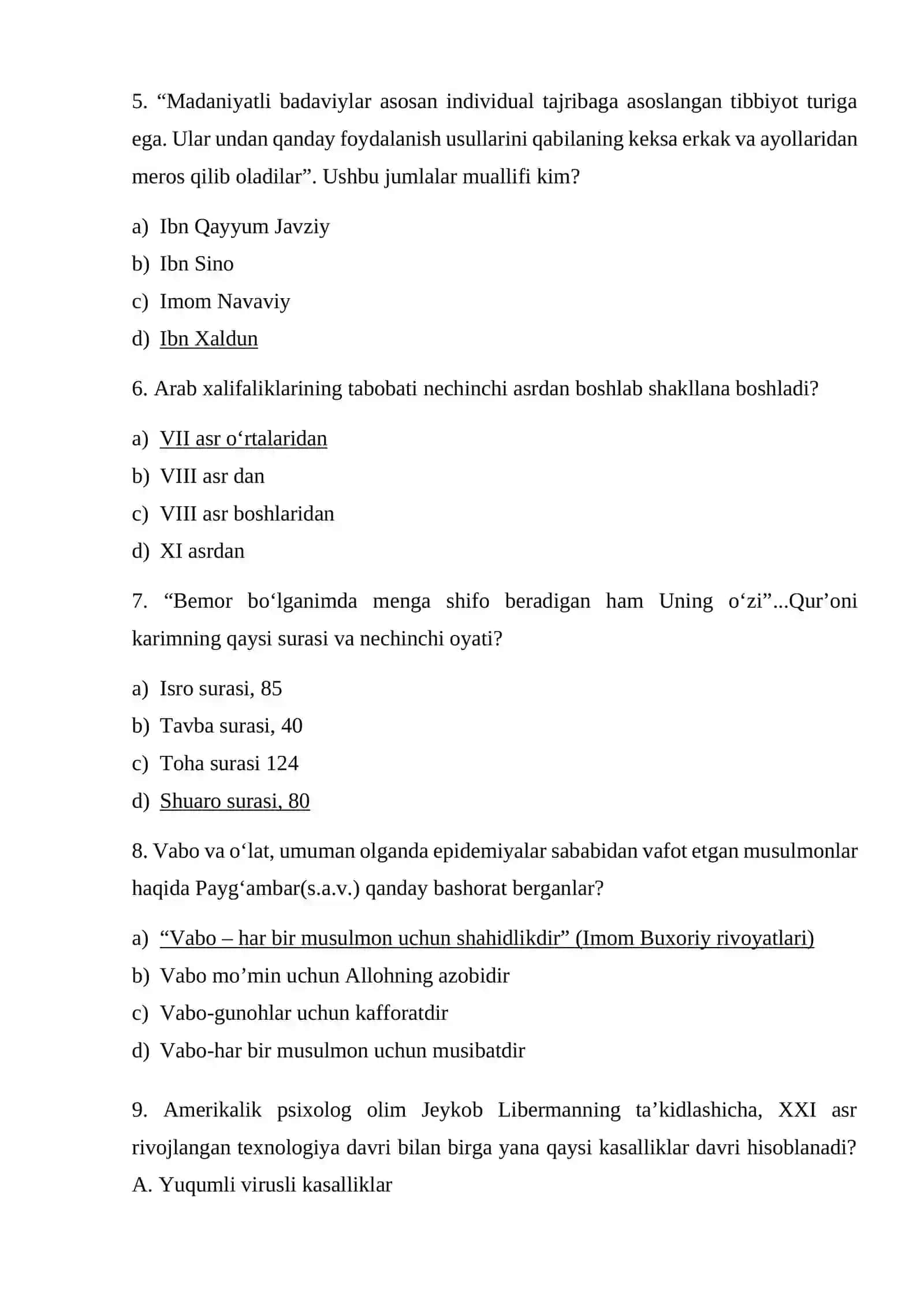 MUSTAQIL ISH UCHUN 50 TA TEST 2