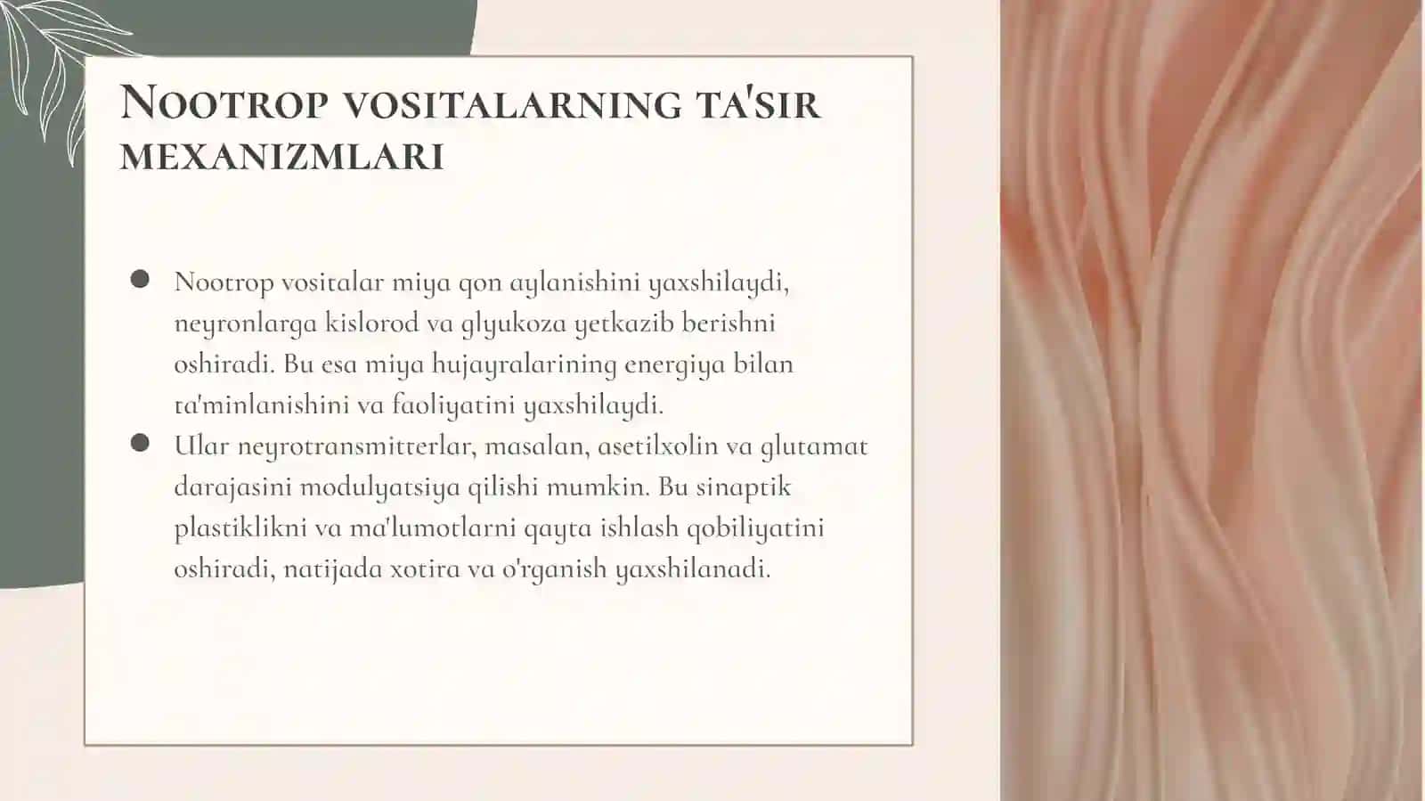 Nootrop vositalar: Ta'rifi va klassifikatsiyasi 2