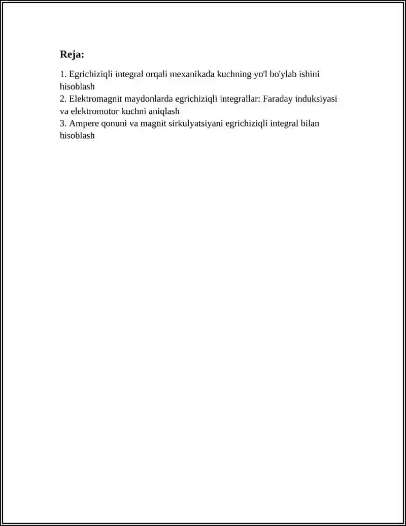 EGRI CHIZIQLI INTEGRALLARNING TADBIQLARI 2