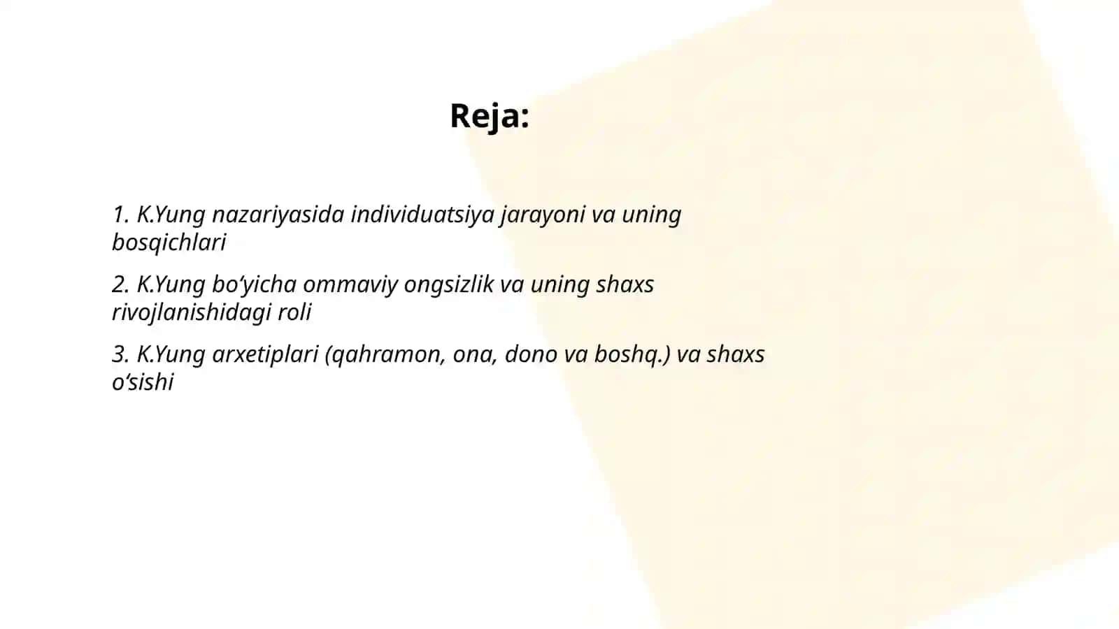 K.Yung bo‘yicha shaxs rivojlanishi 2