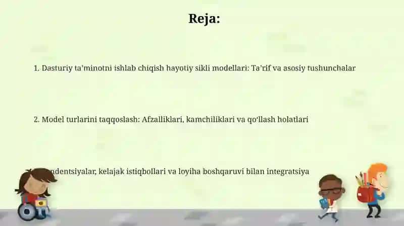 Dasturiy ta'minotni ishlab chiqish hayotiy sikli modellari 2