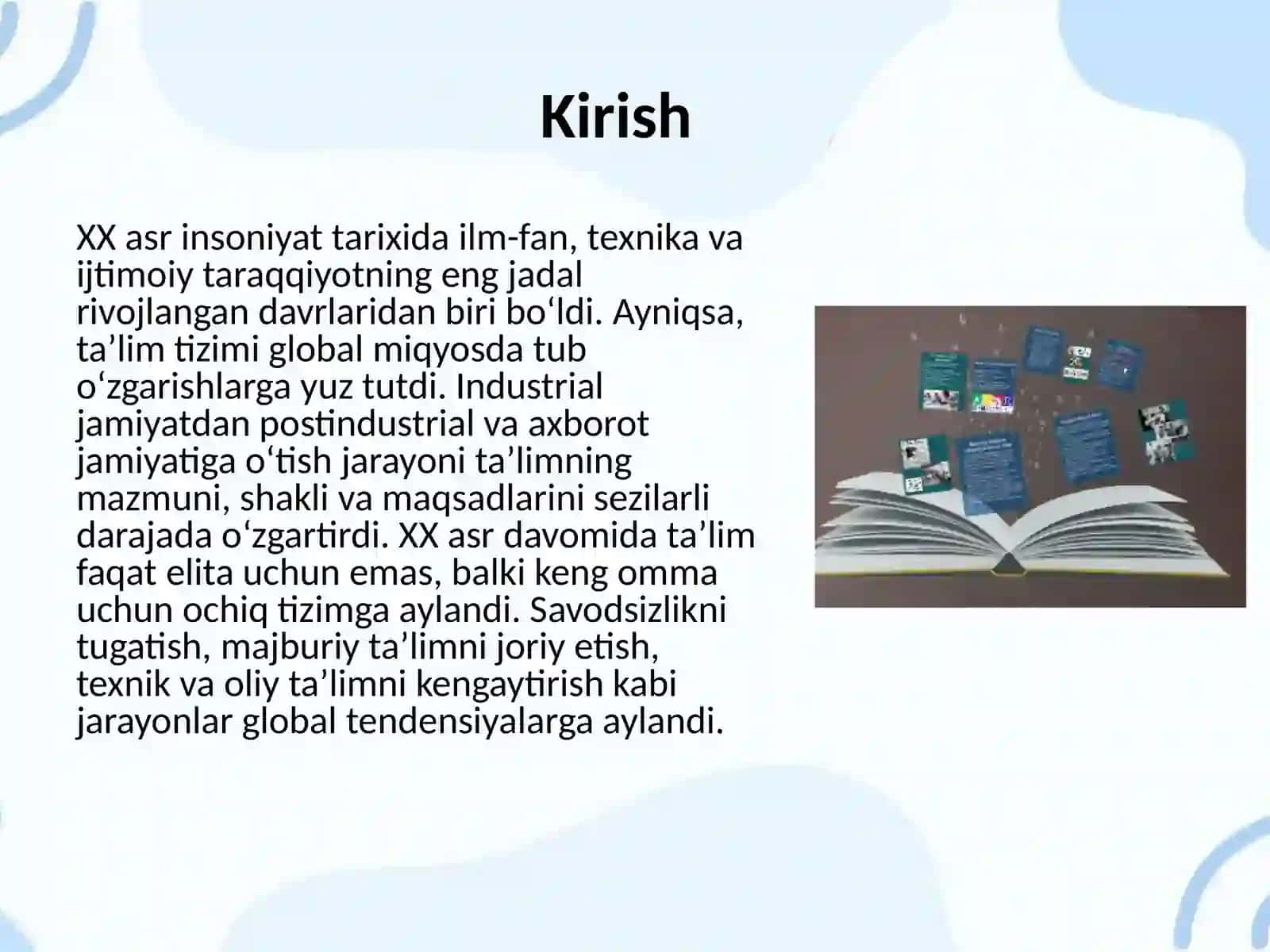 XX asr jahon ta'lim tizimida global tendensiyalar 2