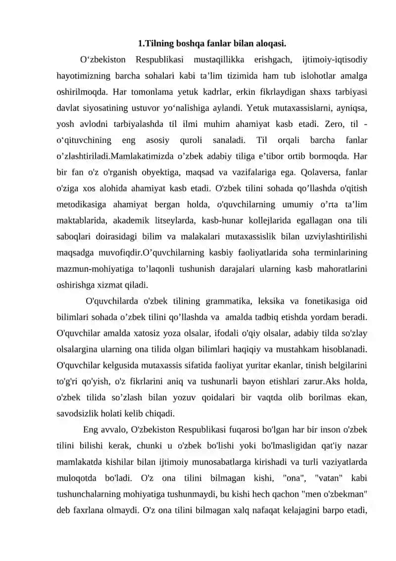 O’ZBEK TILINING SOHADA QO’LLANISHI 2