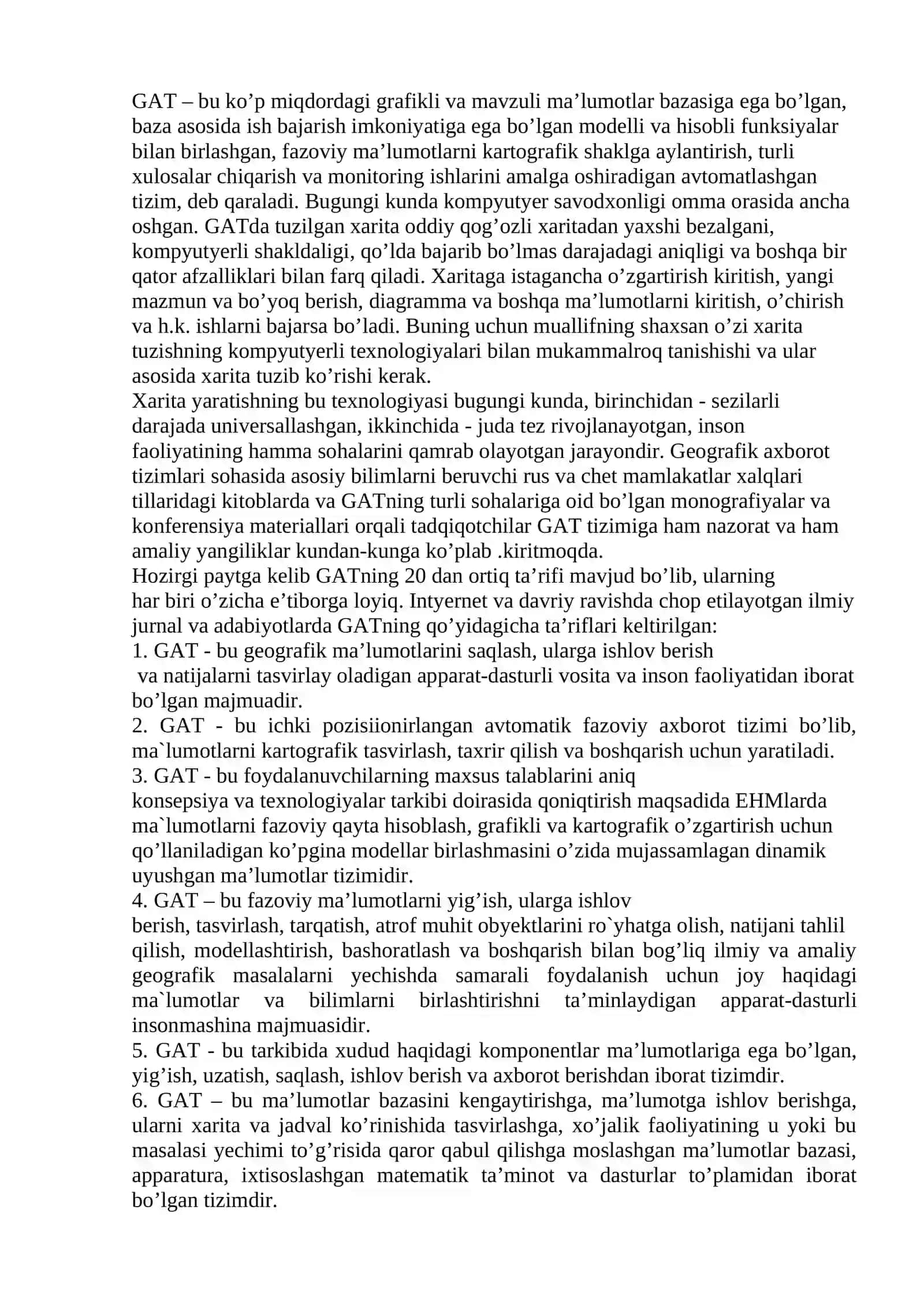 Geoaxborot tizimlarining asosiy tushunchalari haqida 2