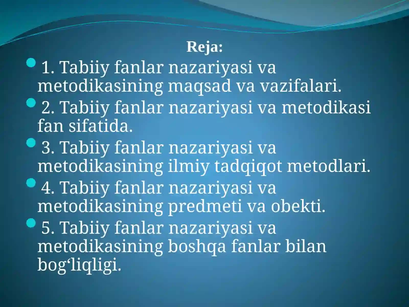 Tabiiy fanlar nazariyasi va metodikasi 2