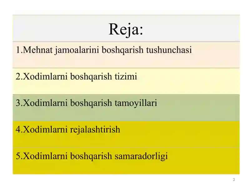 Mehantni boshqarish 2