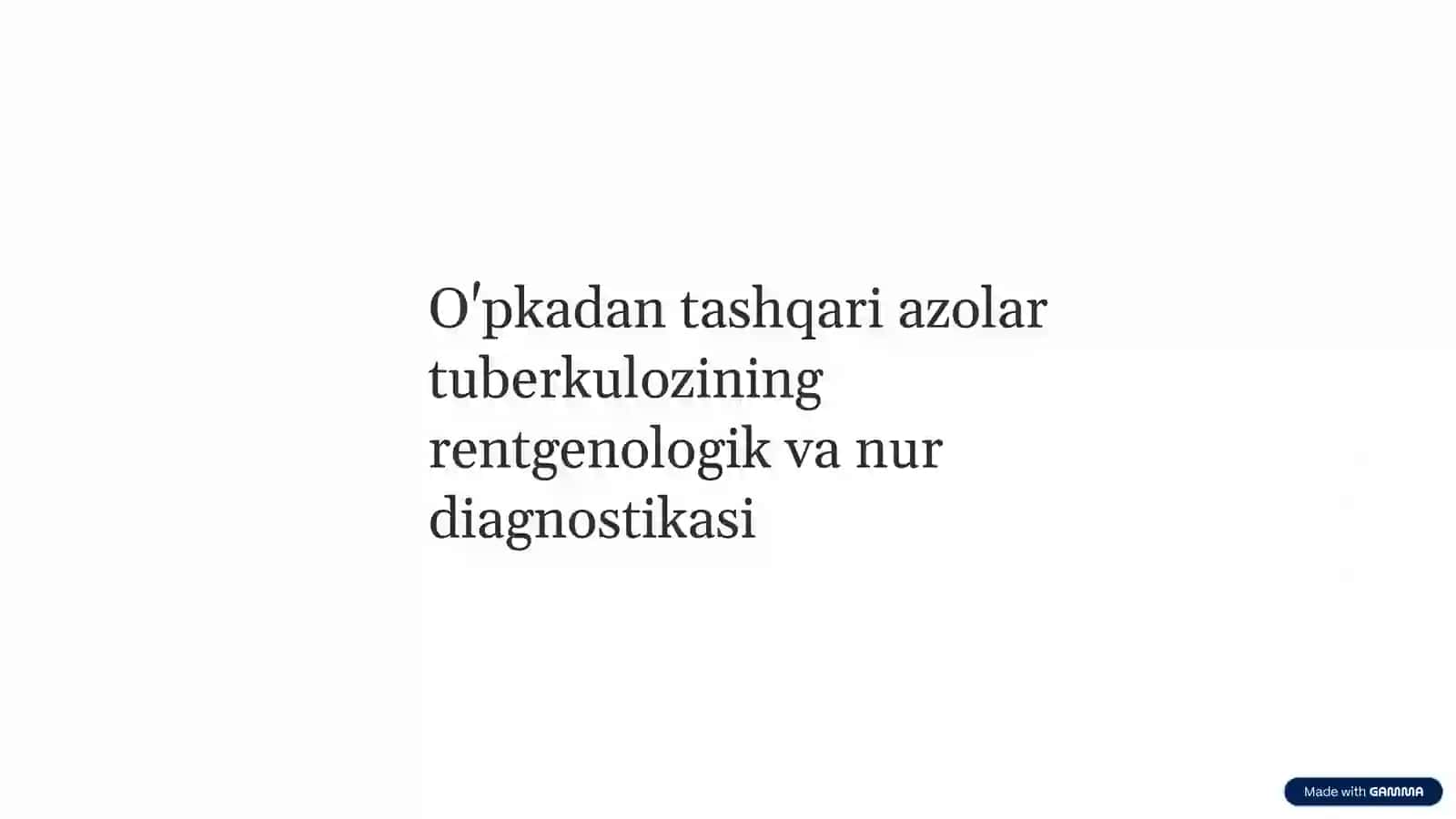 O'pkadan tashqari a'zolar tuberkulozining rentgenalagik va nur diagnostikasi 2