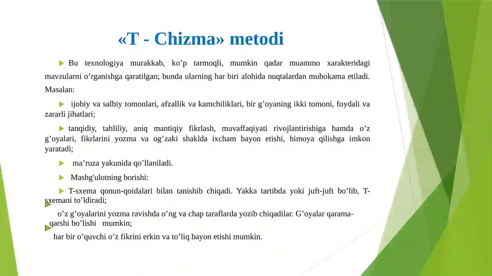 T-chizma grafik organayzerini ta’lim jarayonida qo’llash 2