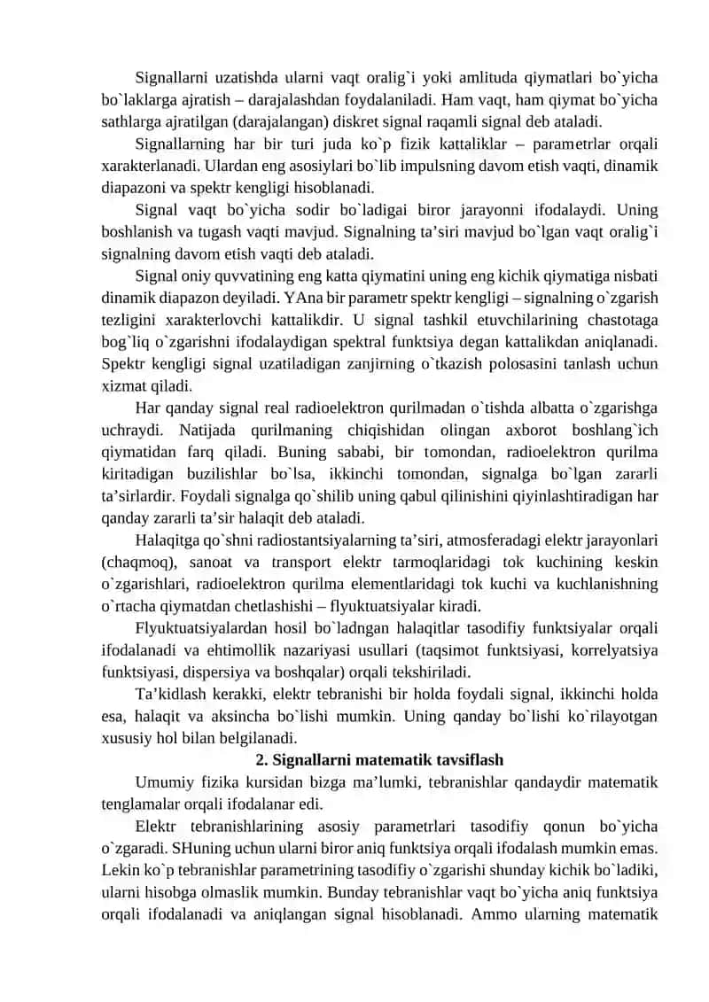 3-MA’RUZA: SIGNALLAR VA ULARNING KLASSIFIKATSIYASI 2