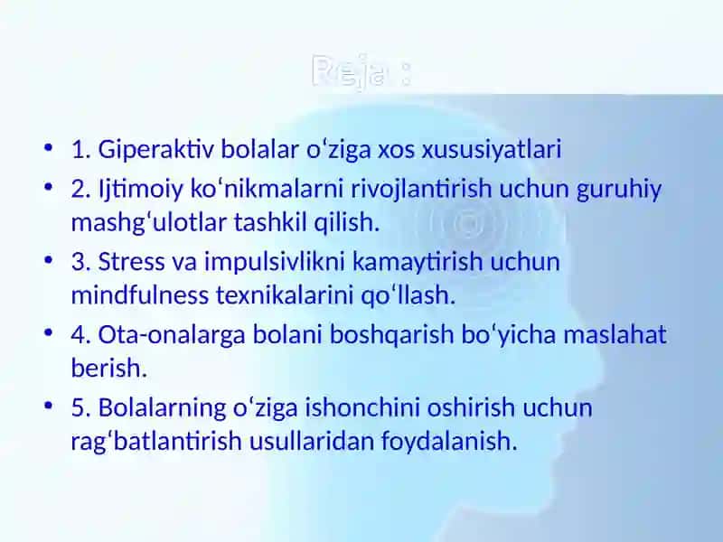 Giperaktiv bolalarga Psixologik yordam 2