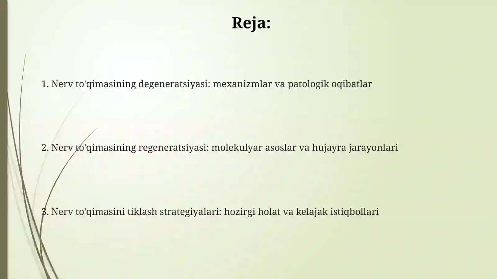Nerv to'qimasining degeneratsiyasi va regeneratsiyasi mexanizmlari 2
