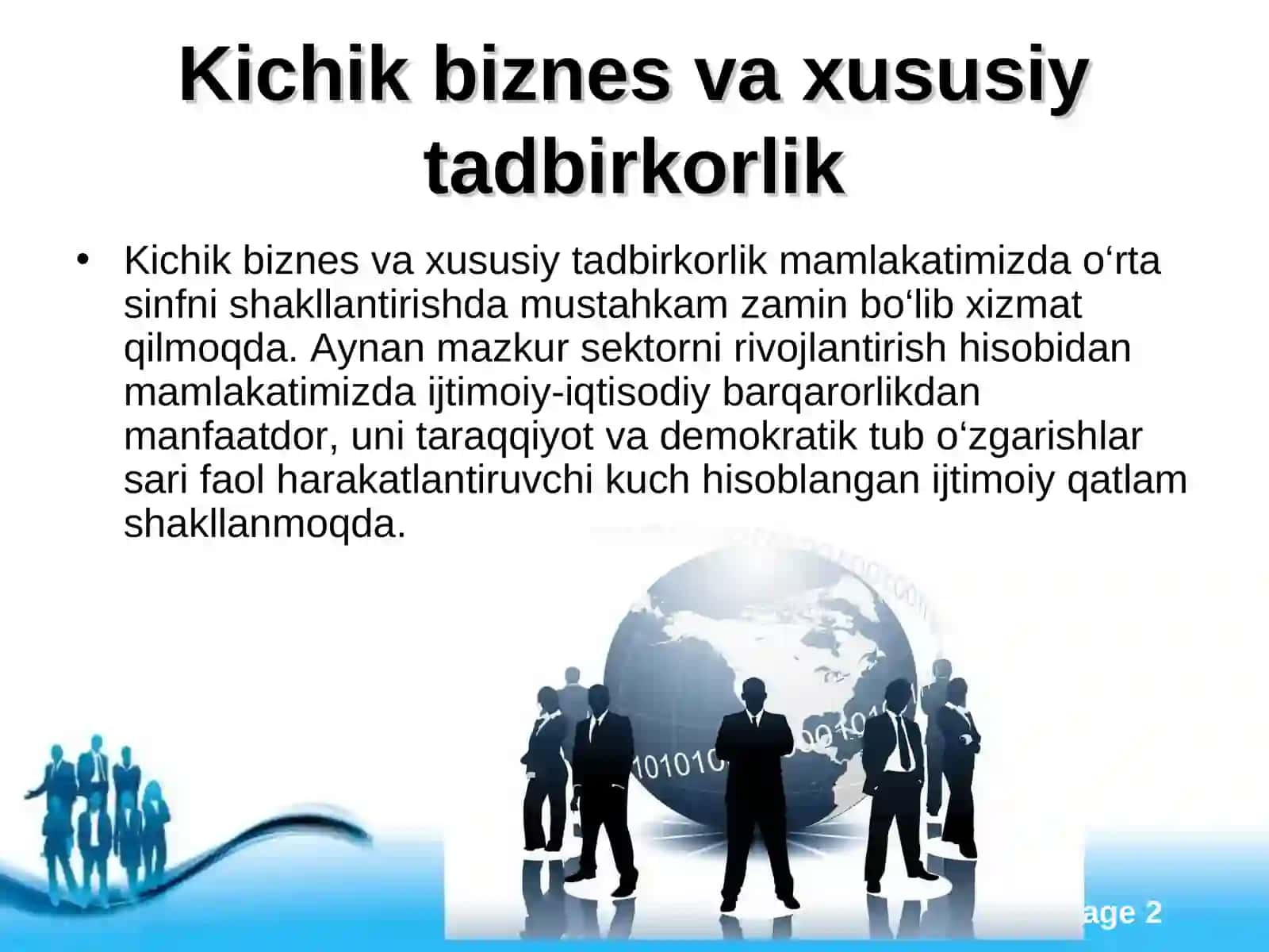 Xususiy tadbirkorlik: mohiyati va xususiyatlari 2