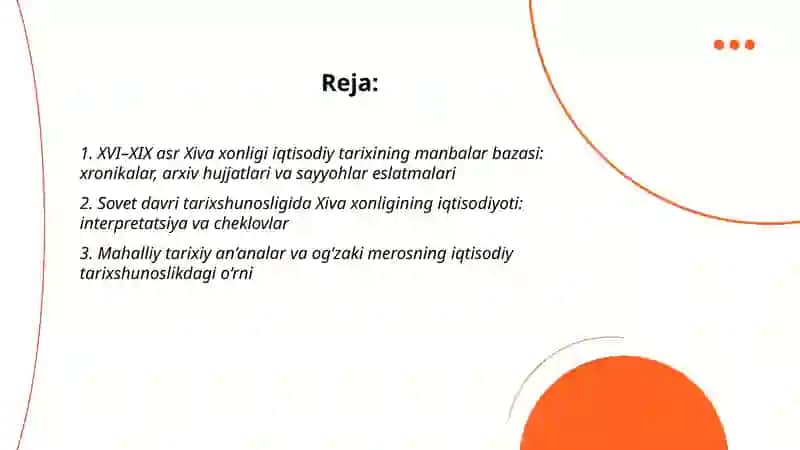 XVI-XIX asr Xiva xonligi iqtisodiy tarixining tarixshunosligi 2