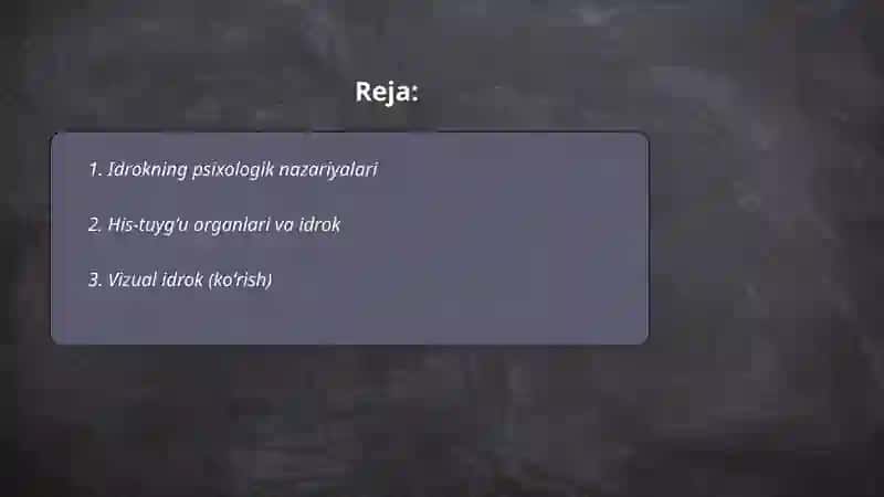 Idrokning psixologik nazariyalari 2