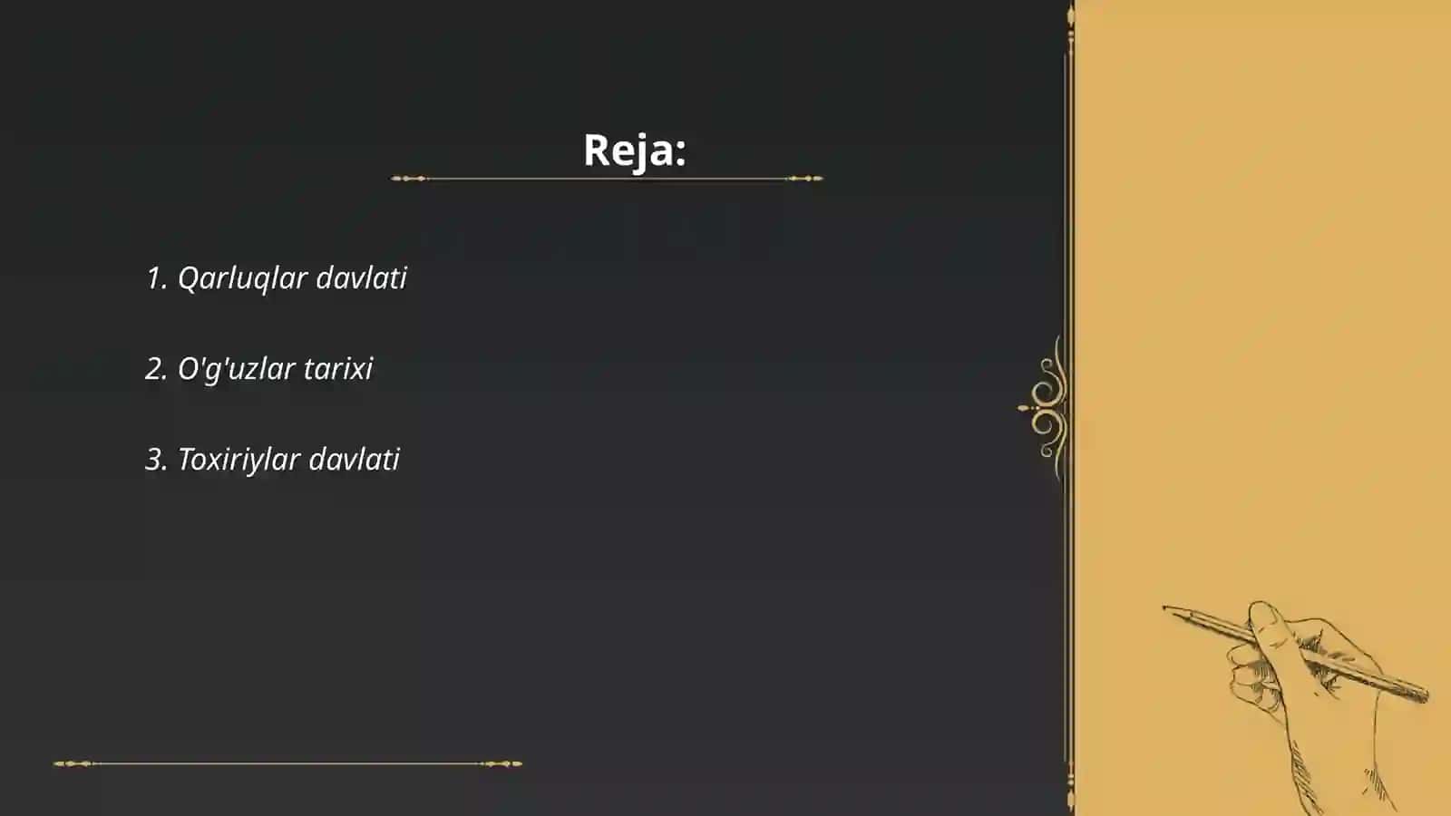Qarluqlar. O'g'uzlar. Toxiriylar 2
