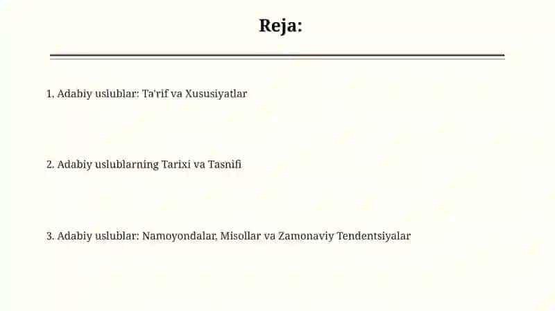 Adabiy uslublar: Ta'rif va tarix 2