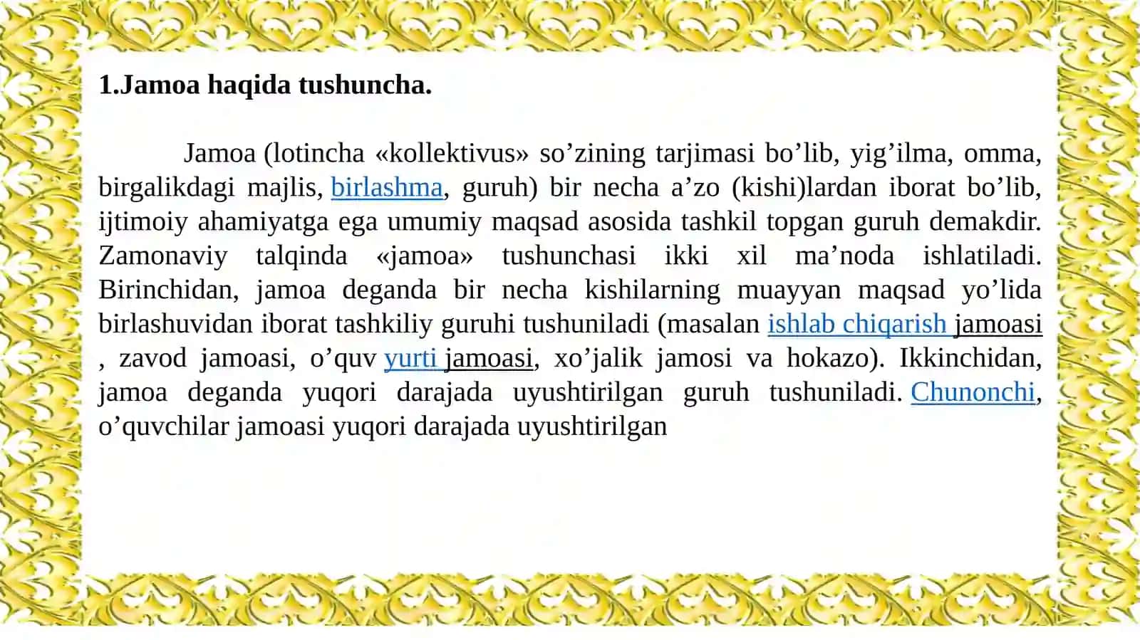Mexnat jamoasi va uning shakllanishi 2