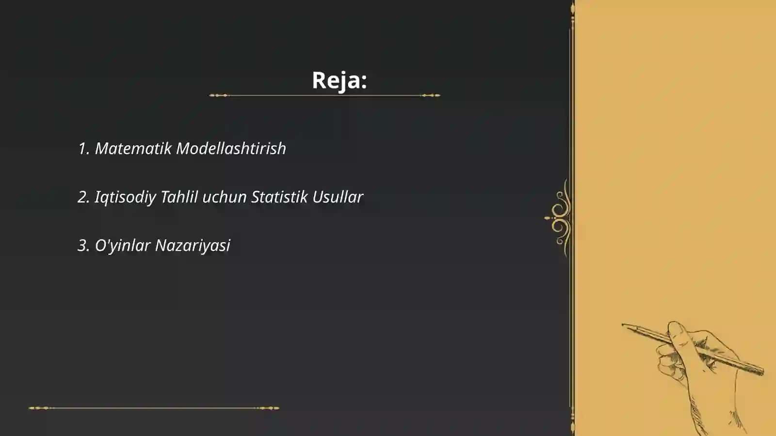 Iqtisodiyotda matematik uslublar 2