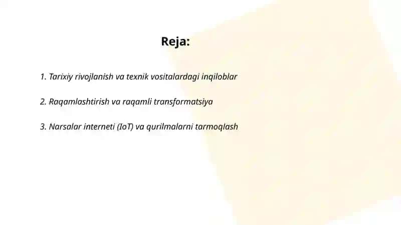 Texnik vositalarning rivojlanish tendensiyalari 2