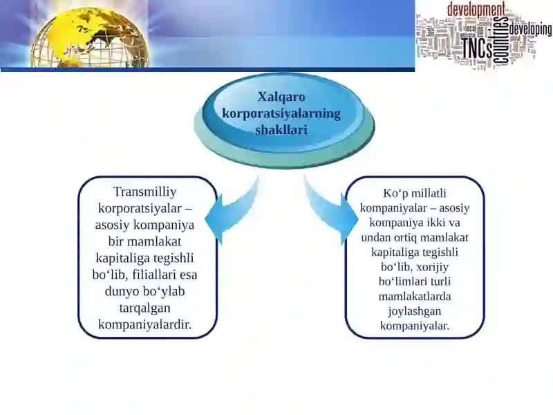 Transmilliy korporatsiyalar faoliyati 2