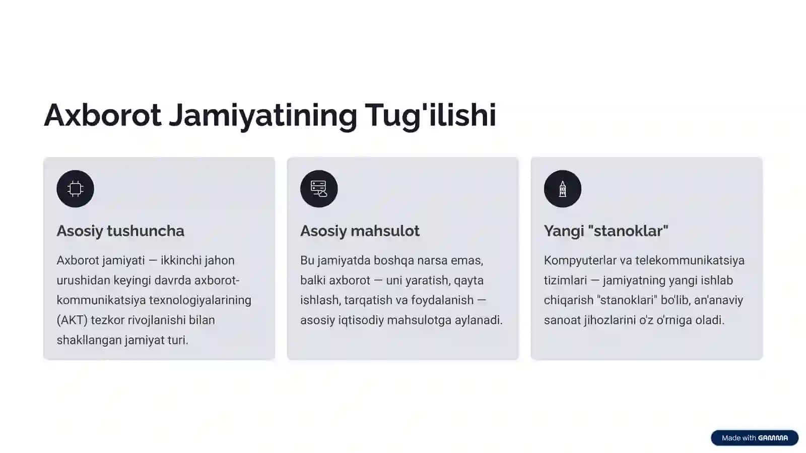 Axborotlashgan Jamiyat va Uning Istiqbollari 2