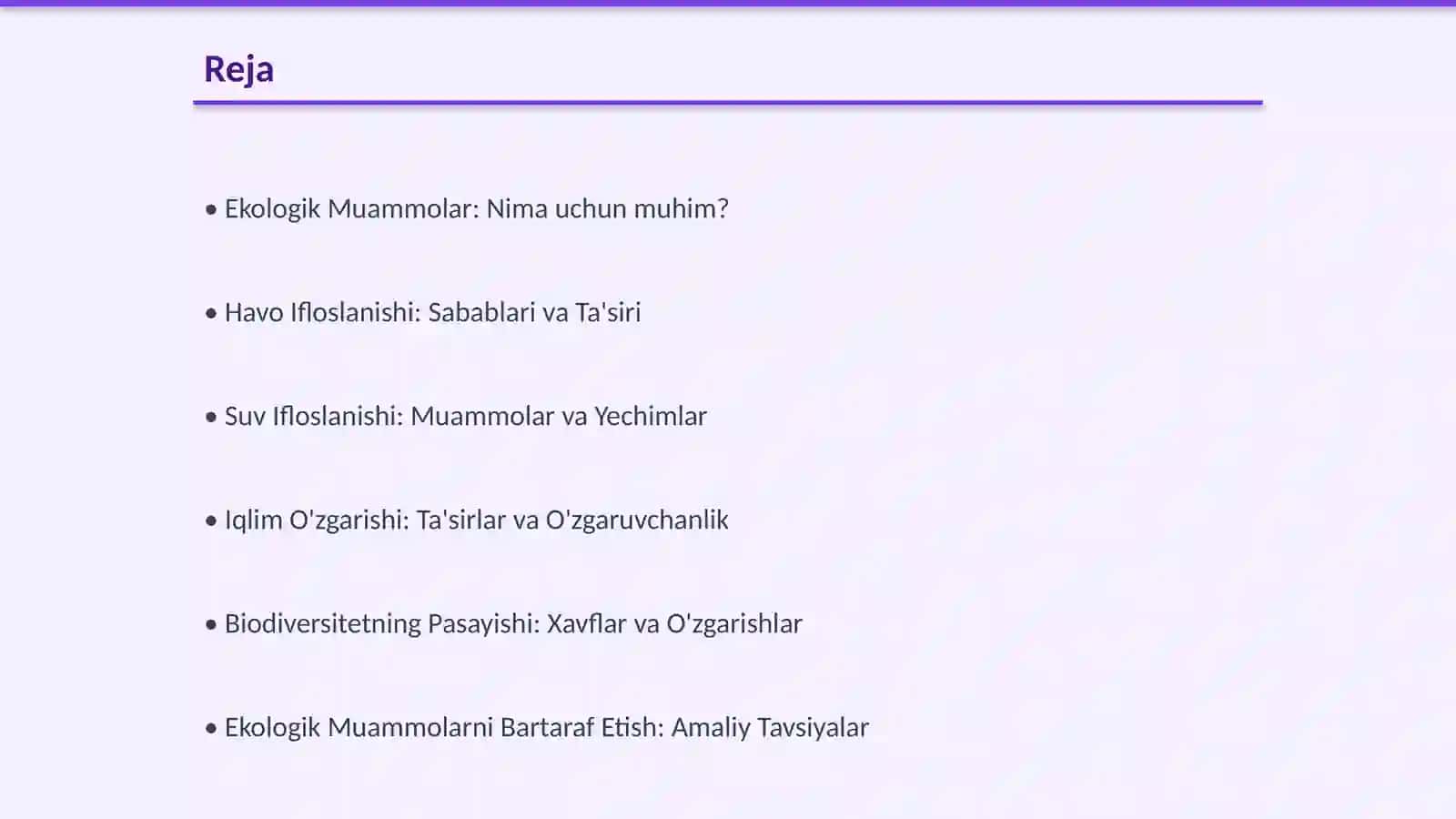 Ekologik Muammolar: Tahlil va Bartaraf Etish 2
