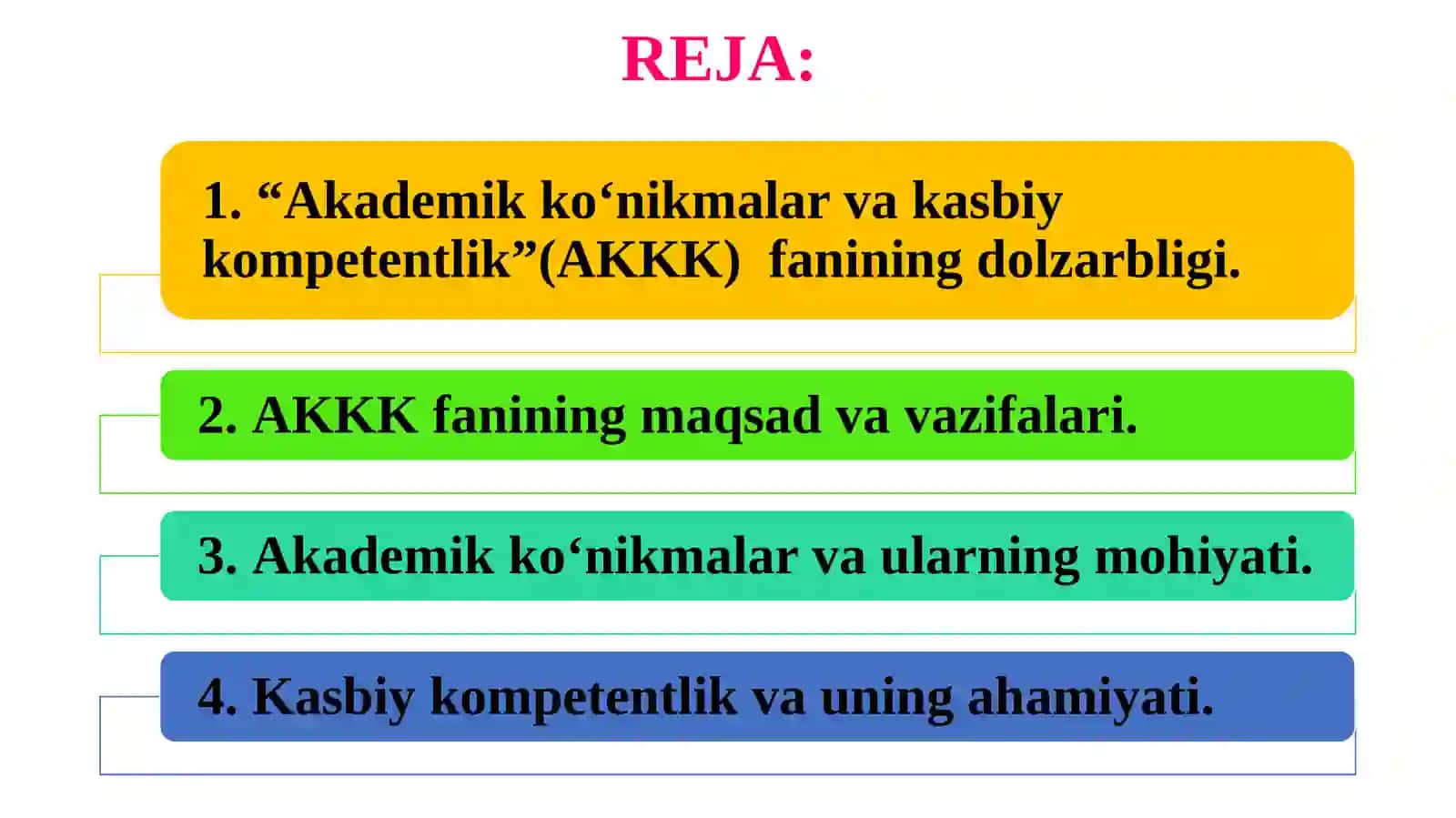 Akademik ko‘nikmalar va kasbiy kompetentlik 2
