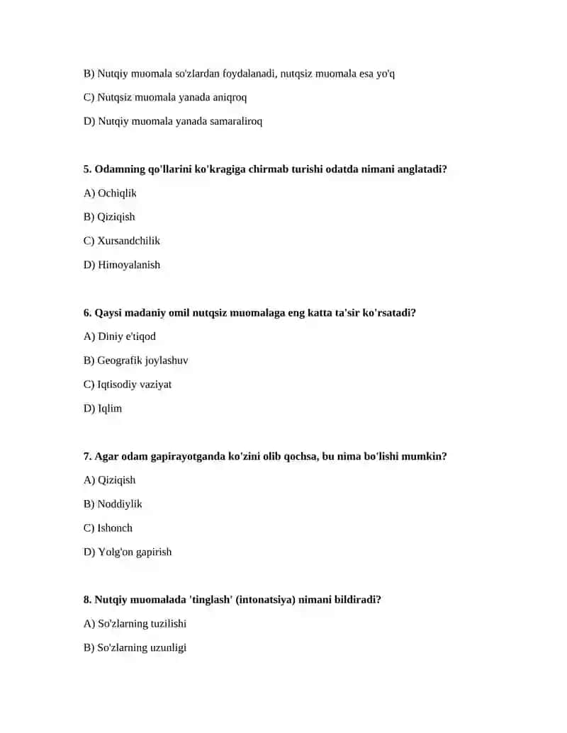 Nutqli va nutqsiz muomala 2