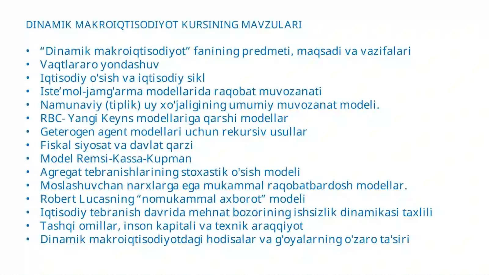 Dinamik makroiqtisodiyot kursi 2
