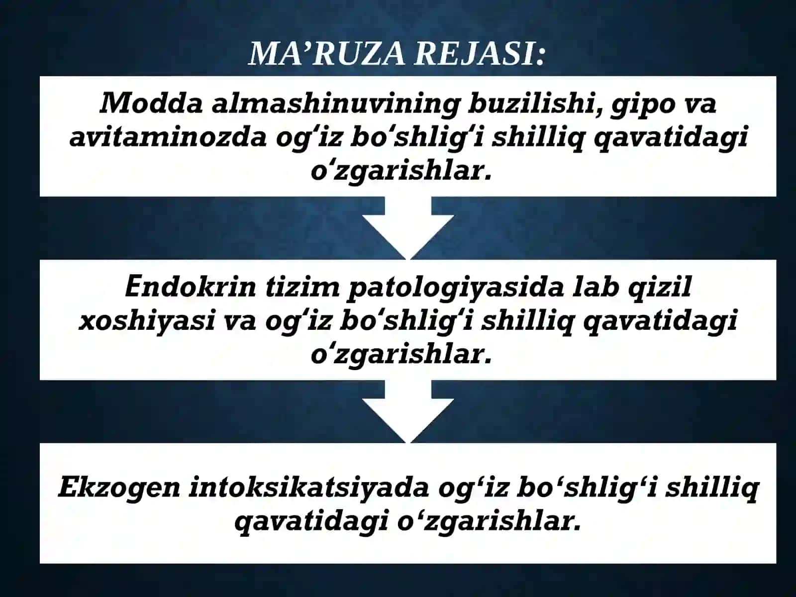 Oʻgʻiz boʻshligʻi shilliq qavatidagi oʻzgarishlar 2