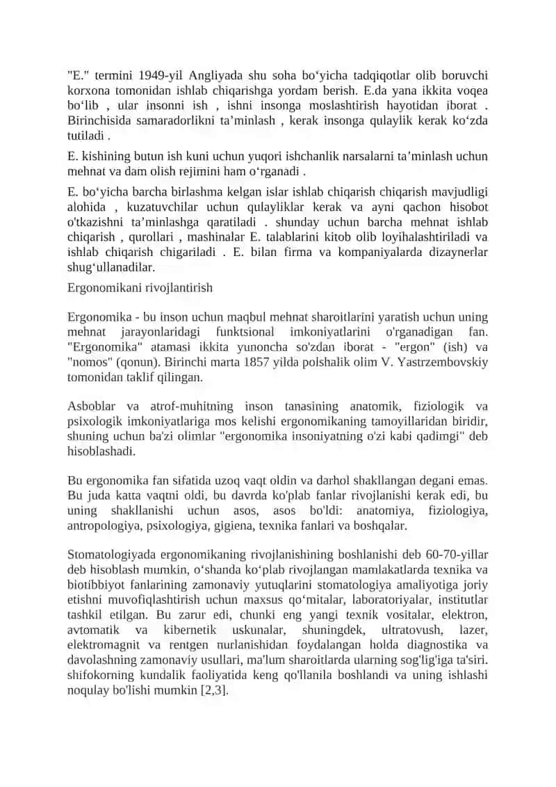 ERGONOMIKA QOIDALARI 2