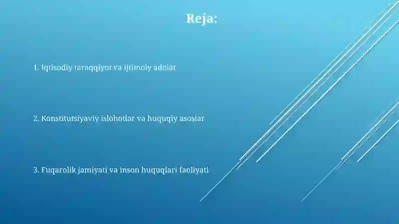 Yangi O'zbekistonda inson haq - huquqlari va erkinliklari kafolatining yaratilishi 2
