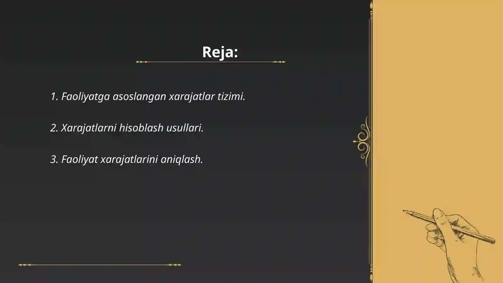 Faoliyatga asoslangan xarajatlarni hisoblash 2